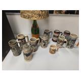 Beer Steins and Gold Seal Bottle Lamp