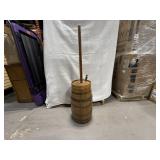 Antique Wooden Barrel Butter Churn
