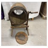 Vintage Oak Barrel Butter Churn