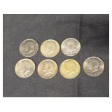 (7) Kennedy US Half Dollars