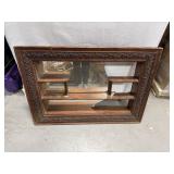 Vintage Wood Framed Shadow Box w/ Mirror