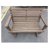 Gliding Wooden Patio Bench