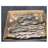 Box of Various Wrenches & Tools