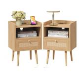 Natural Color Side Tables Set of 2