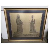 Large Framed Brass Rubbing