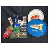 Schaefer and Ballantine Beer Trays/Box of Koozies