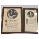 Vintage Framed Blessings w/Pope Pius XI (2)