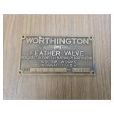 Vintage Metal Worthington Valve Sign