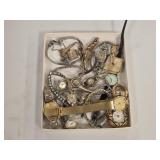 Box of Various Metal Wristwatches