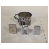 Zippo Lighters and Mug