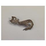 Vintage 925 Silver Cat Brooch
