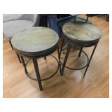 Wood and Metal Bar Stools (2)