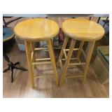 Wooden Bar Stools (2)