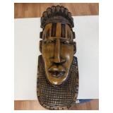 African Mask Carved Wood Wall Hanging