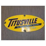 Vintage Titusville Iron Works Metal Sign