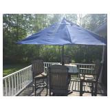 High Top Resin Table & Chairs w/ Umbrella