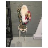 Santa Statue w/ Small Metal Table