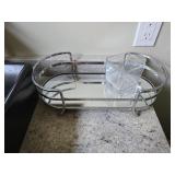 Oval Tray w/ Mirror Base