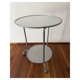 Glass and Metal Round Side Table