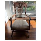 Victorian Revival Wooden Rocking Chair