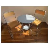 Ikea Metal and Wooden Chairs. Metal Table