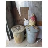 Galvanized Garbage Cans & Charcoal Bag