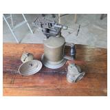 Brass Blow Torch & Miner's Lamps