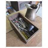 Silver Plate Pitcher & Flatware
