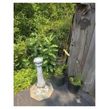 Metal Bird Bath Base, Trees