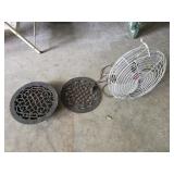 Antique Cast Irong Heat Vent & Metal Fan