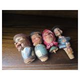 Vintage Carved Wood Cork Bottle Stoppers