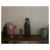 Roseville Pottery & Wooden Figures