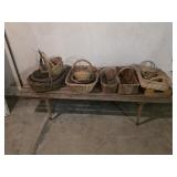 Wooden Bench & Baskets