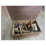 Wooden Box w/ Vintage Hand Tools