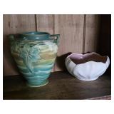 Roseville Pottery Luffa Vase & Catalina Pottery