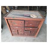 Rolling Wooden Tool Chest w/ Tools