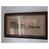 Vintage Framed Pencil Drawing