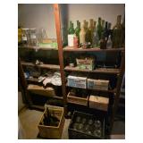 Contents of Basement Shelf (Glass Bottles, Glass