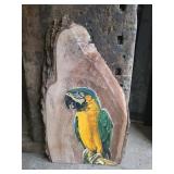 Hand Painted Macaw Wood Slice