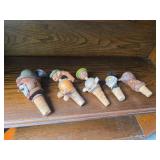 Vintage Carved Wood Cork Bottle Stoppers