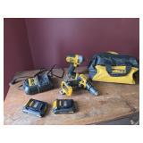 Dewalt 20V Drills, Batteries, Charger & Bag