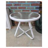 Metal w/ Glass Top Patio Side Table