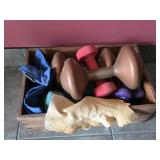 Crate of Various Weight Dumbells