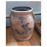 Antique 2 Gallon Stoneware Crock EA Montell Olean