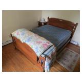Full Size Bed Frame, Mattress, Side Table