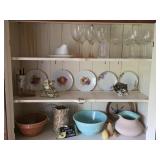 Glassware, Dishes & Pottery (Contents of Hutch