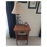 Mission Oak End Table & Lamp