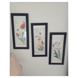 Asian Butterfly & Flower Wall Art Set