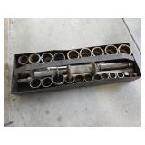 Metal Tray w/ Large Snap On / Craftsman Sockets