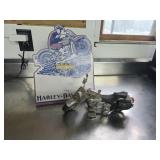 Harley Davidson Sign & Model Motorcycle